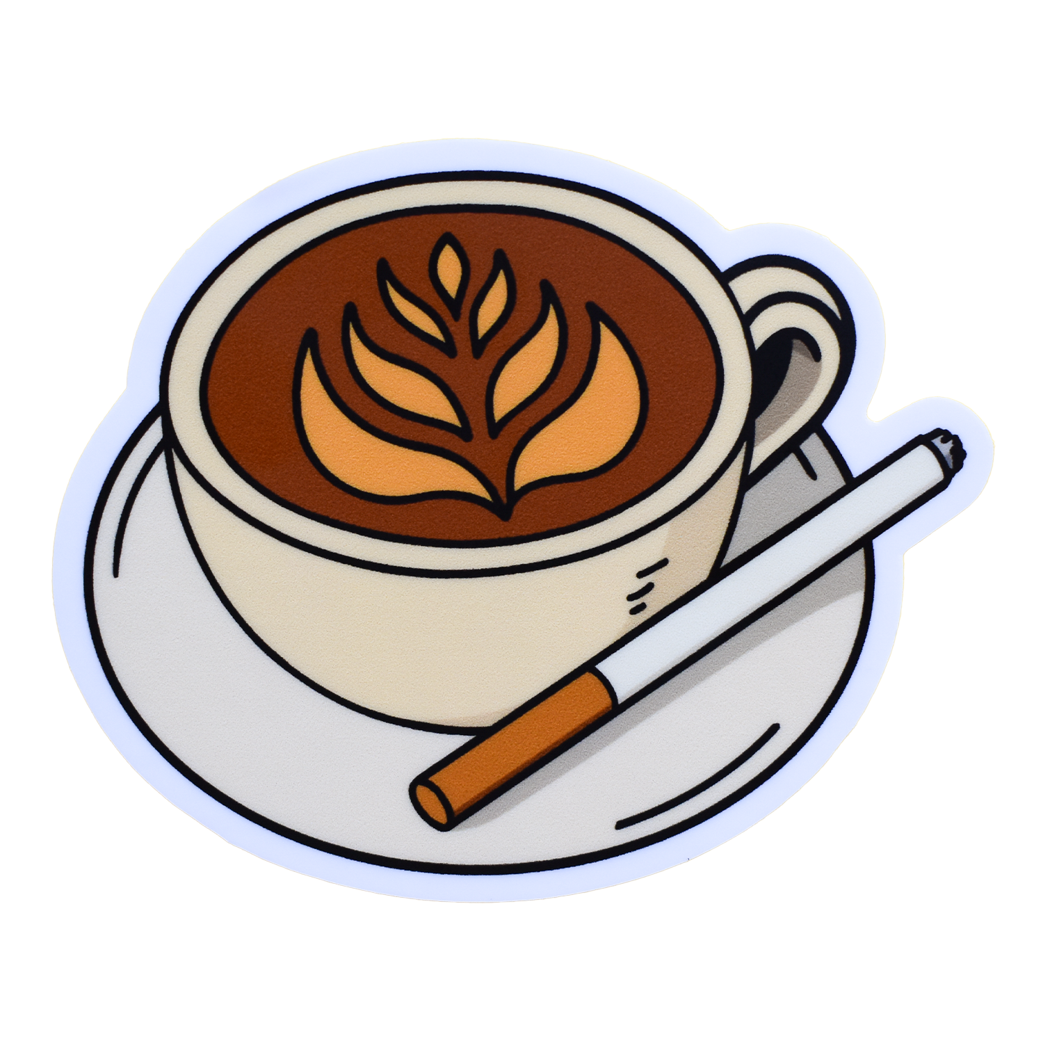 cigarette sticker stickers Cigarette Icon  Royalty-Free Vector The words Coffee & Cigarette Sticker