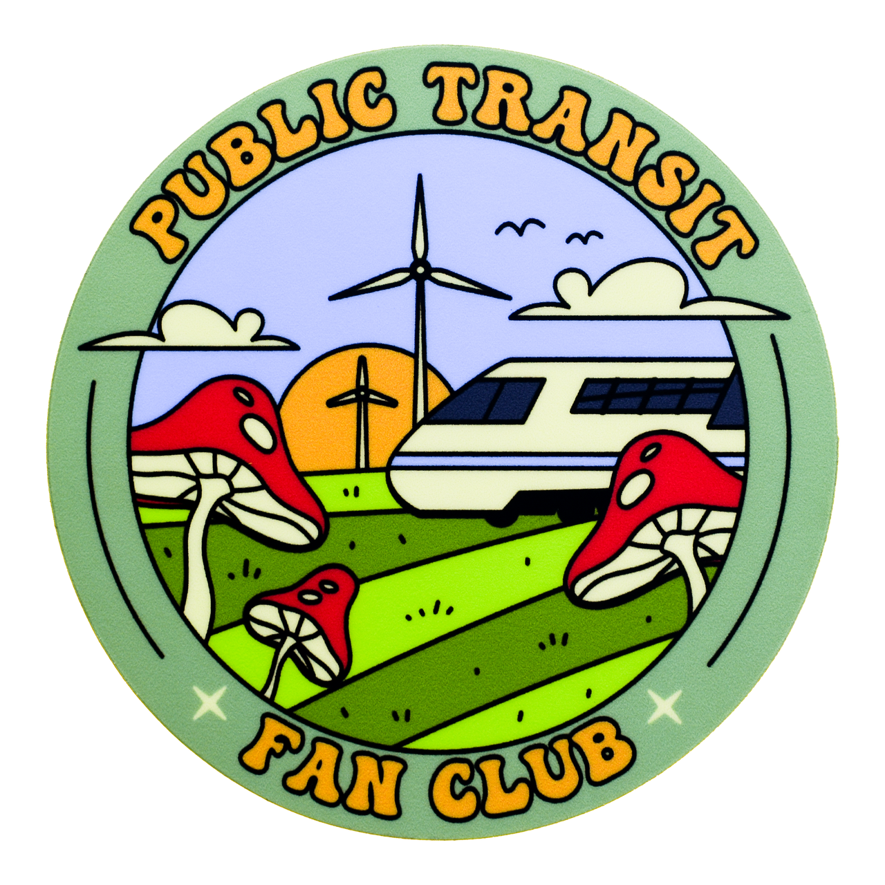 Public Transit Fan Club Sticker